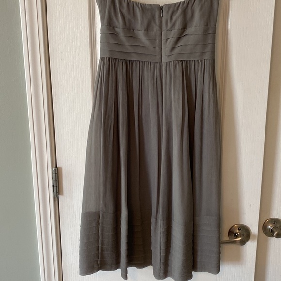 GUC JCrew Strapless Crepe Silk Gray Dress 0P - Picture 2 of 7